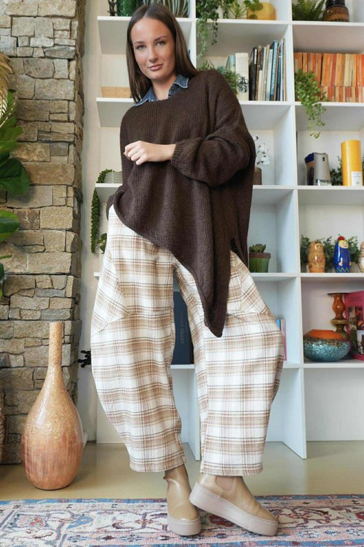  Big Softie Super Slant Knit Jumper Chocolate 